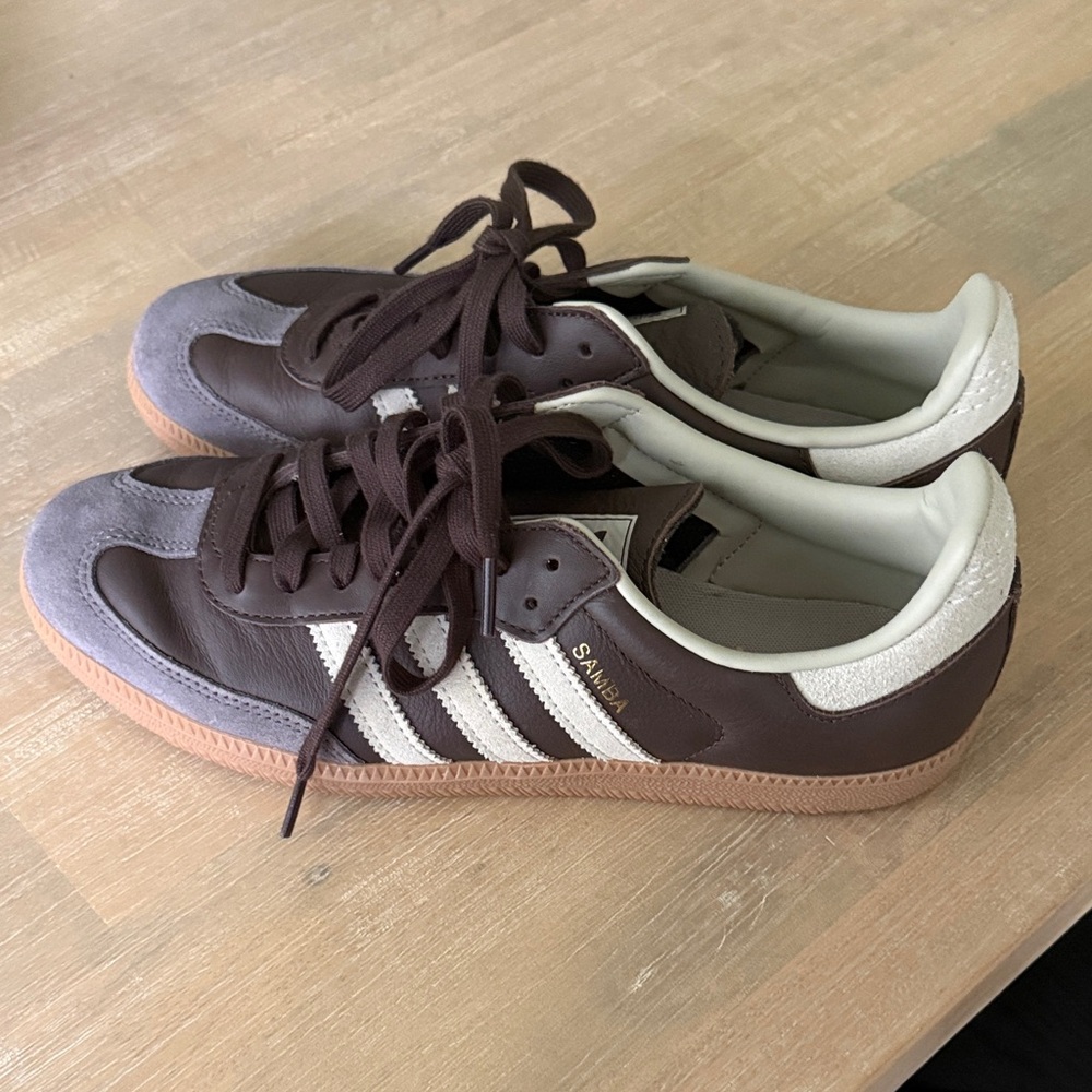 adidas Brown Leather Samba Sneakers - Picture 4 of 4